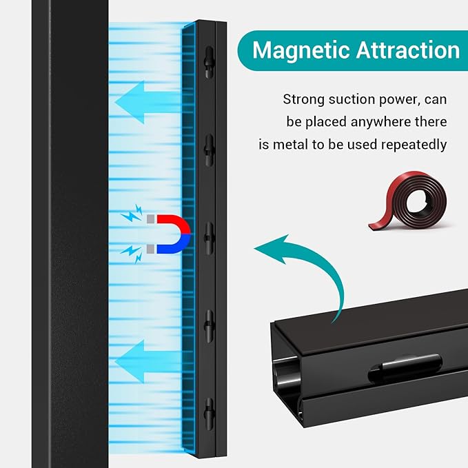 Cable Hider Raceway Kit, Magnetic Cable Management Under Desk - Image 5