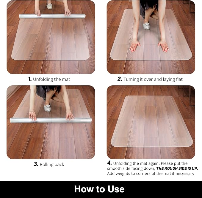 Kuyal Office Chair Mat for Hardwood Floor, Easy Glide, Floor-Protector - Image 7