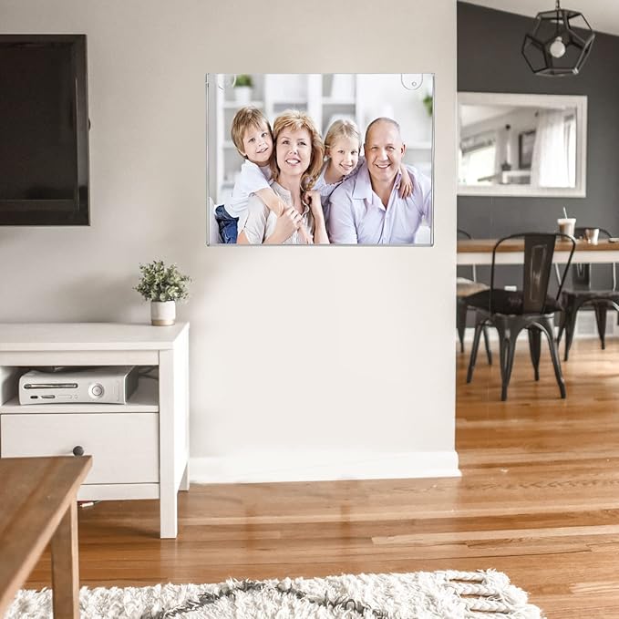PecMuikee Acrylic Sign Holder 8.5x11 Horizontal, Wall Mount Acrylic Sign Holder - Image 4
