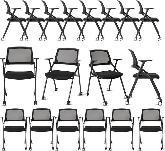 VACYOVKE 20 Pack Folding Chairs Capacity Portable Nesting Commercial Seat by Vacyovkeofficechairs