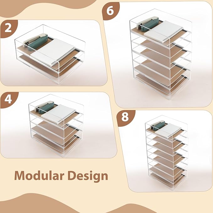 4 Pack Acrylic Paper Tray Organizer - Image 2
