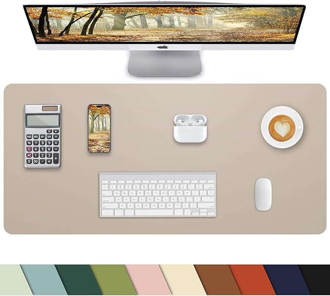 PULeather Non-Slip Desk Mat, Large Mouse Pad & Laptop Desk Pad by cebowa