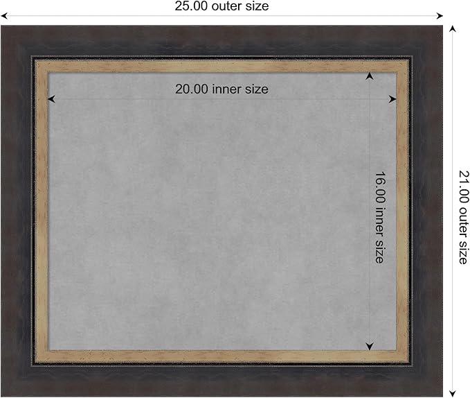 Amanti Art Black Framed Magnetic Board 21x25 Small Vision Board - Image 4