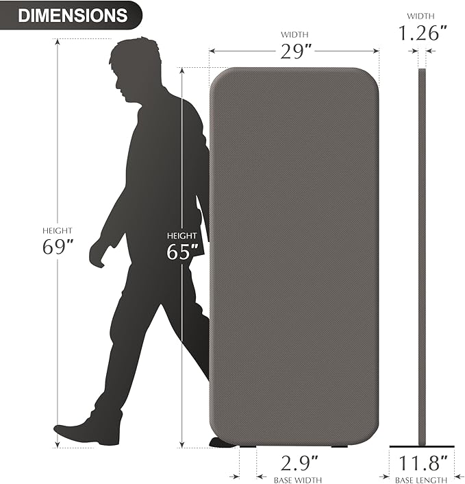 DECOLAB Standing Room Divider Panel, Portable Room Separation Partition - Image 6