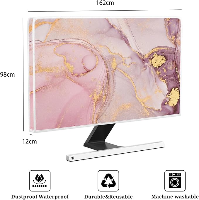 Baocicco Pink Gold Marble Waterproof Screen TV Cover 70 Inch Decorative Modern - Image 2