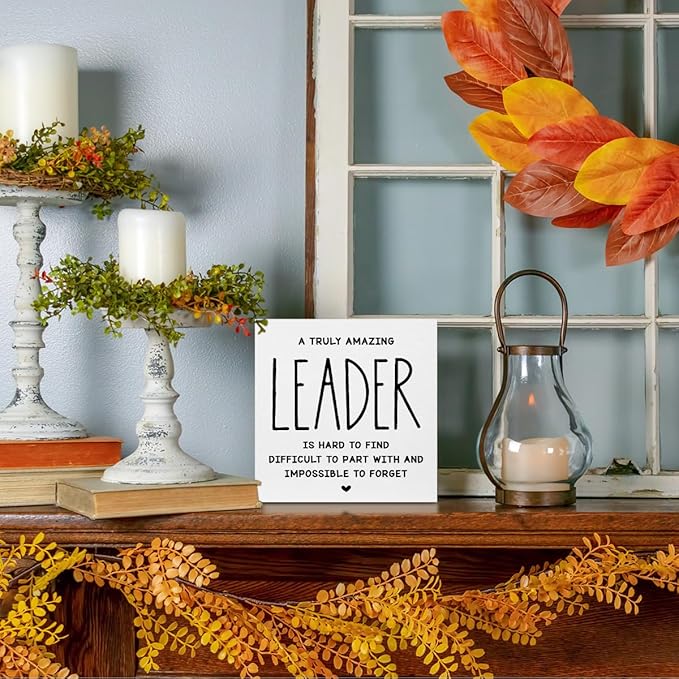 Leader Appreciation Gifts Leadership Gifts, Inspirational Office Decor Wooden - Image 5