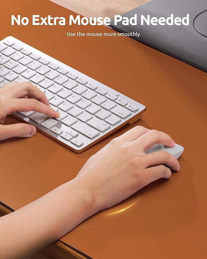 YSAGi Leather Desk Protector, Office Mat, Large Mouse Mat, Non-Slip PU Leather - Image 3