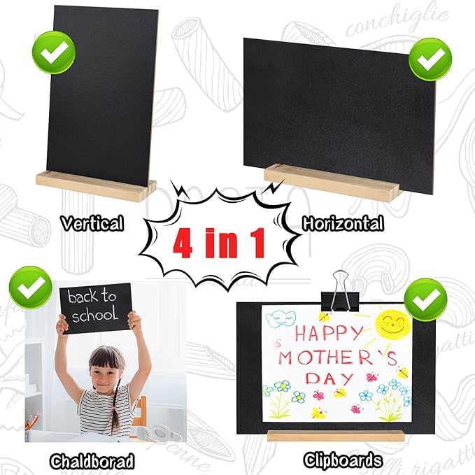 BOUBONI 2 Pack Small Chalkboard Signs - Image 3