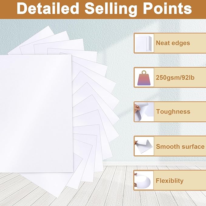 Silunkia 120 Sheets White Shimmer Cardstock 8.5 x 11 Heavyweight Paper - Image 3