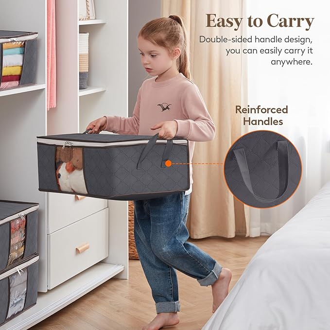 Lifewit 6 Pack Clothes Storage Bag, Foldable Storage Bin Closet Organizer - Image 3