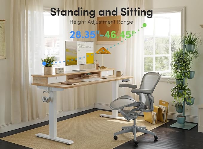FEZIBO 48 x 24 Inch Height Adjustable Electric Standing Desk - Image 4