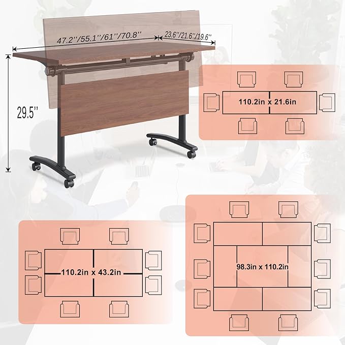 Conference Table, 55.1''Folding Conference Room Table - Image 2
