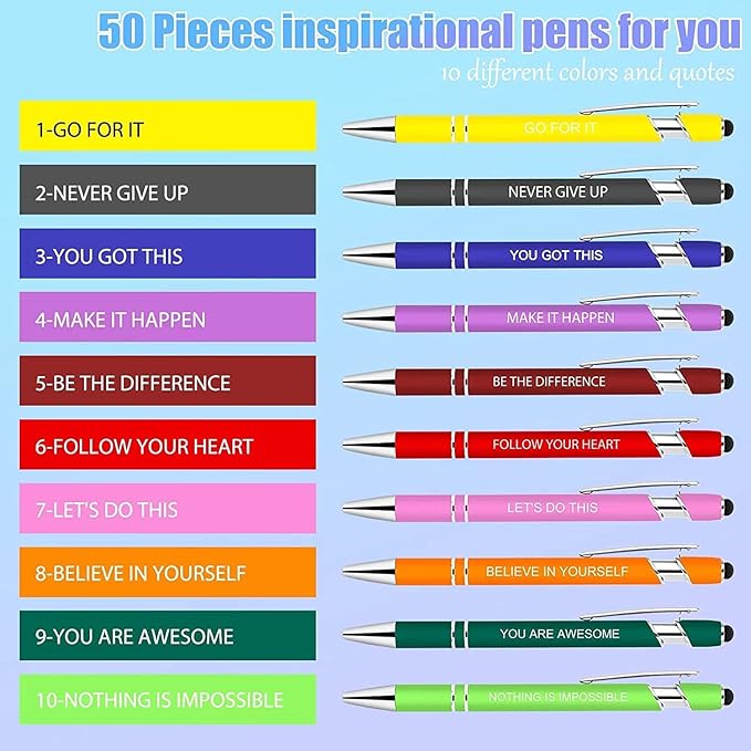 Greengines 30 Pieces Inspirational Pens, Motivational Ballpoint Pen - Image 4