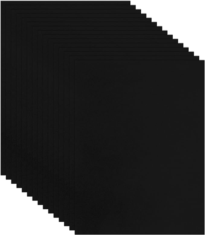 100 Sheets Black Cardstock 8.5 x 11 Certificate Paper, 75lb Premium Printer by Guakicae