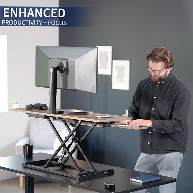 VIVO 48 inch Desk Converter, K Series, Height Adjustable Sit to Stand Riser - Image 4