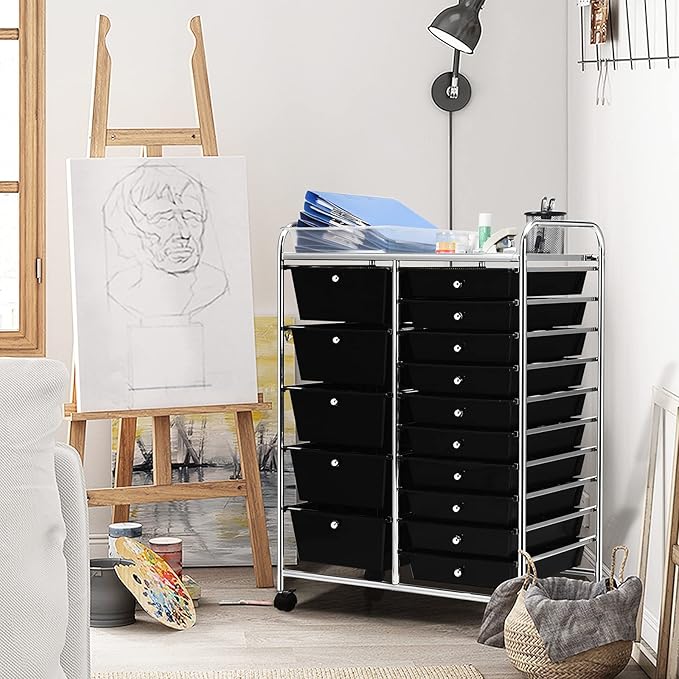 GOFLAME 15-Drawer Rolling Storage Cart, Craft Storage Cart - Image 2