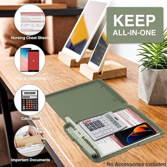 Sooez Clipboard with Storage, High Capacity Nursing Clip Board 8.5 x 11 with - Image 5