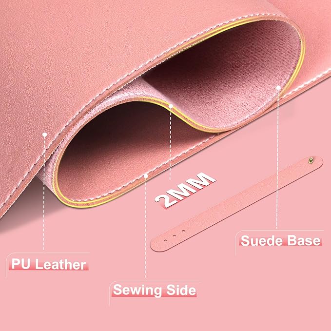 Large Desk Pad 47.2" x 17", Leather Desk Mat Protector, Non-Slip PU Leather - Image 2