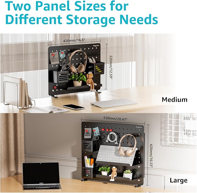 PEGZONE Clamp-on Desk Pegboard, Desk Organizer - Image 5