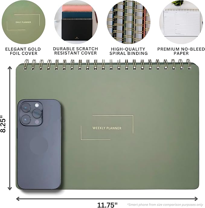 Merely Home | Durable & Sleek | Undated Daily and Weekly Planner | 8.25" x - Image 2