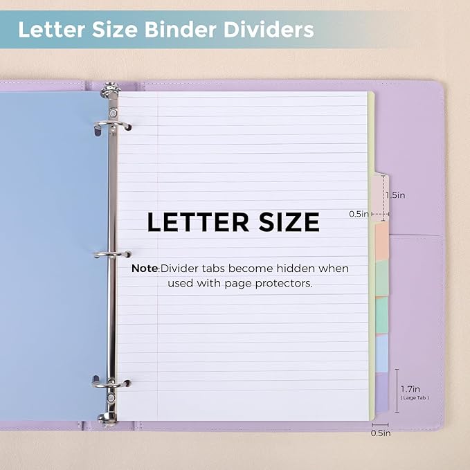 SKYDUE Durable Plastic 8-Tab Dividers, Big Tab Dividers - Image 3
