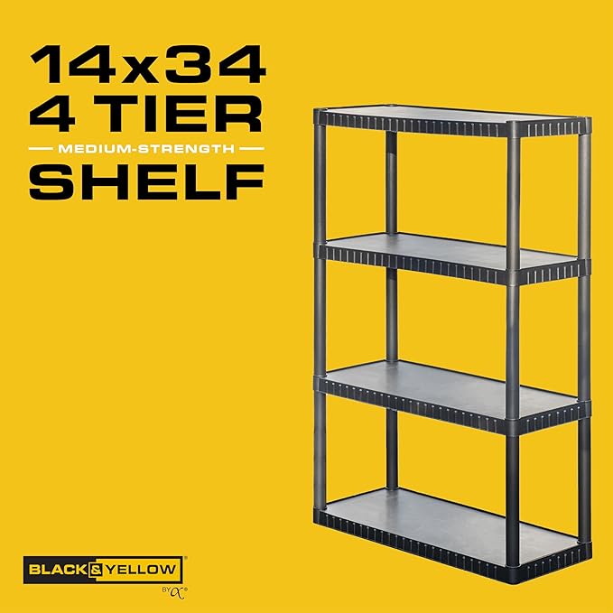 CENTREX CX 4-Tier Plastic Storage Shelving Unit, Medium Duty, 75lbs Per Shelf - Image 4