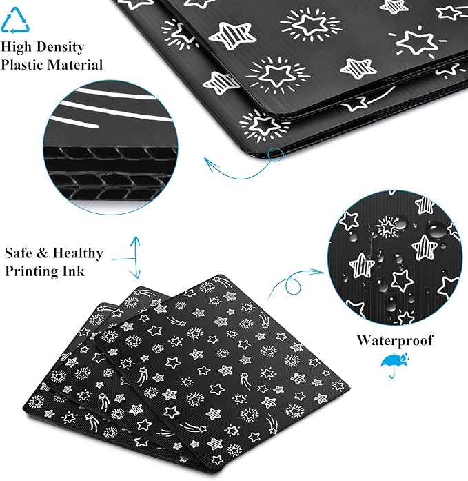 Black 12-Pack Desk Dividers for Students, Waterproof Plastic Study Carrel - Image 4