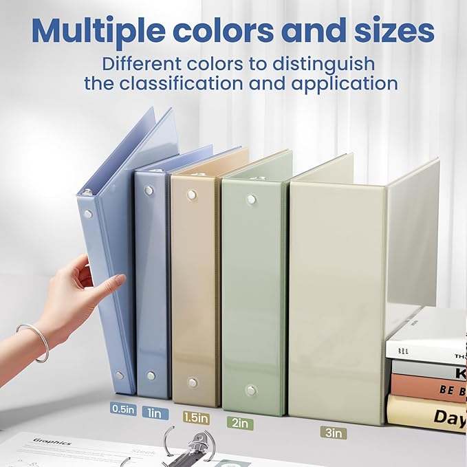 SUNEE 3 Ring Binder 2 Inch 1 Pack, Haze Blue - Image 5