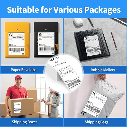 4"×6" Direct Thermal Shipping Label, Fanfold Thermal Label 2000 Packs Permanent - Image 6