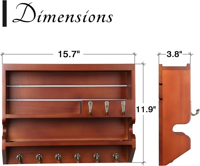 Mutsault Key Holder for Wall, Mail Organizer Wall Mounted - Image 3