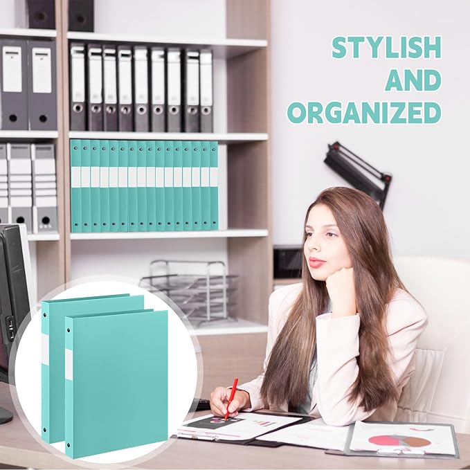 Henoyso 36 Pcs 3 Ring Binder 0.5 Inch Round Fits Letter Size 8.5'' x 11'' Paper - Image 4