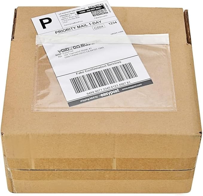 9527 Product 7.5" x 5.5" Clear Adhesive Top Loading Packing List, Shipping by 9527+Product