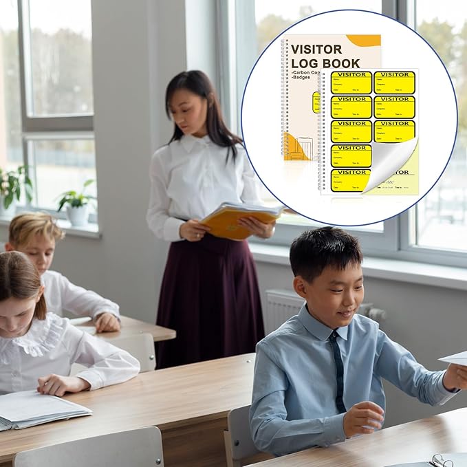 2 Pack Visitor Badges with Carbon Copy Visitor Stickers Letter Size Visitor Log - Image 5