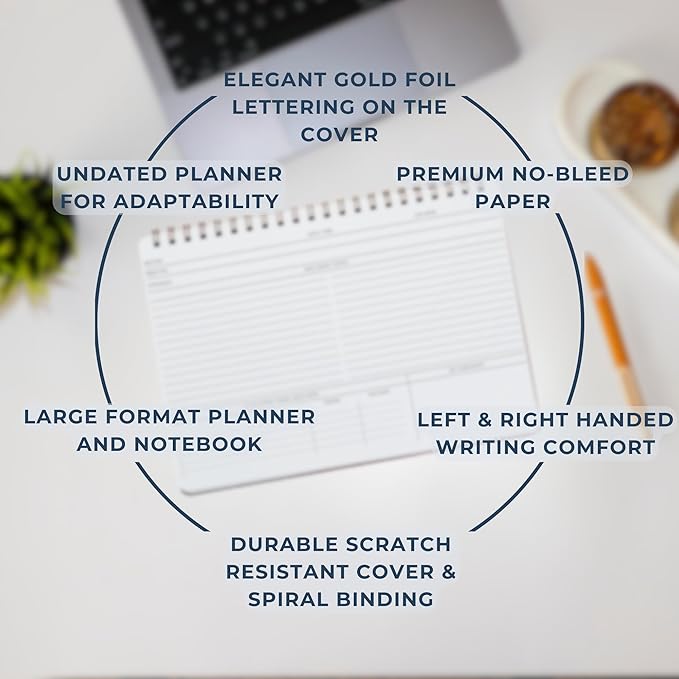 Merely Home | Meeting Notebook for Work | 8.25" x 11.75" | Project Planner | - Image 4
