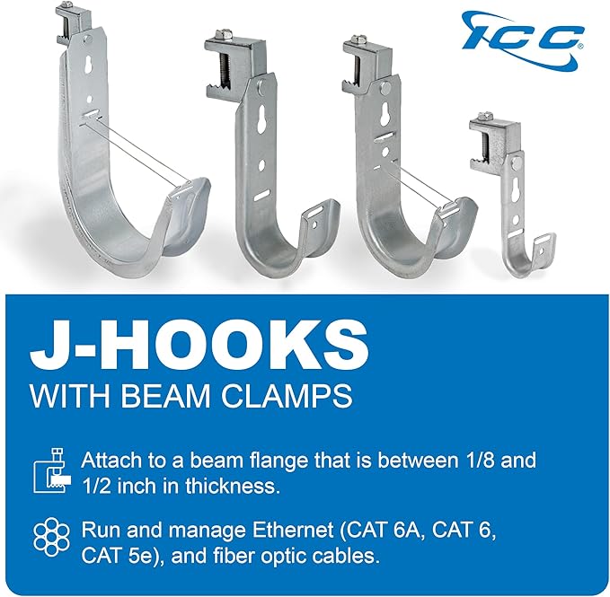 ICC Beam Clamp J Hook 2” with Retainer Clip - Image 8