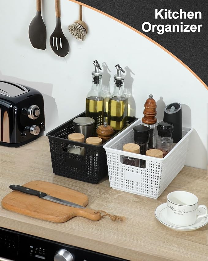 Set of 6 Baskets For Organizing, Plastic Storage Bins and Small Basket for - Image 5