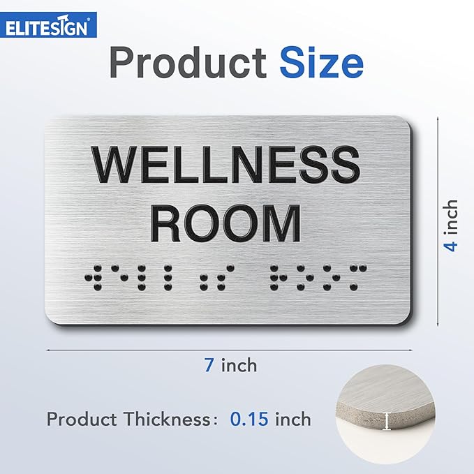 ELECTRICAL ROOM Signs with Raised Text & Grade 2 Braille, Brushed - Image 4