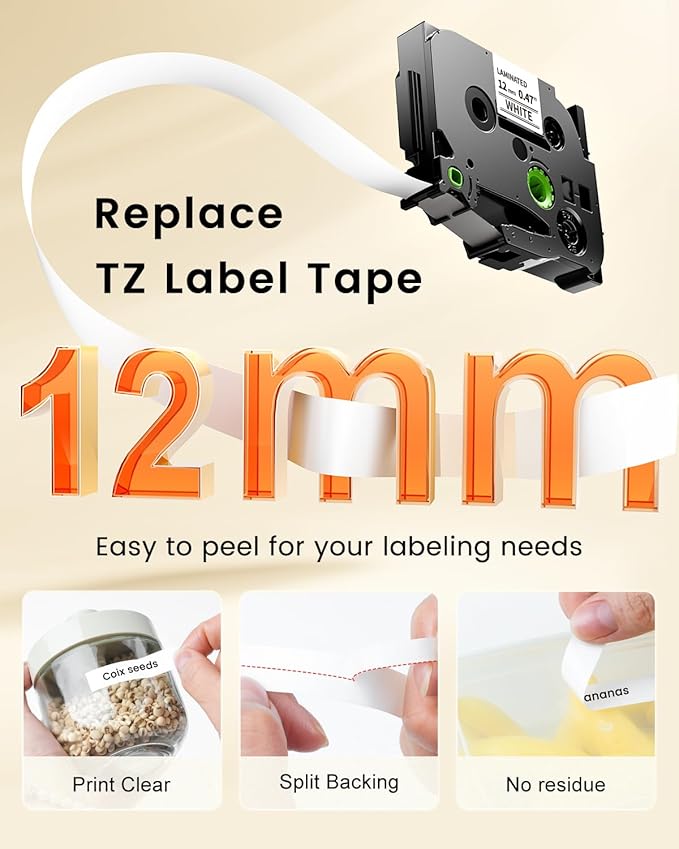 Colorty Replace for Brother Tape Cassette P Touch Label Tape 12 mm 0.47 - Image 2