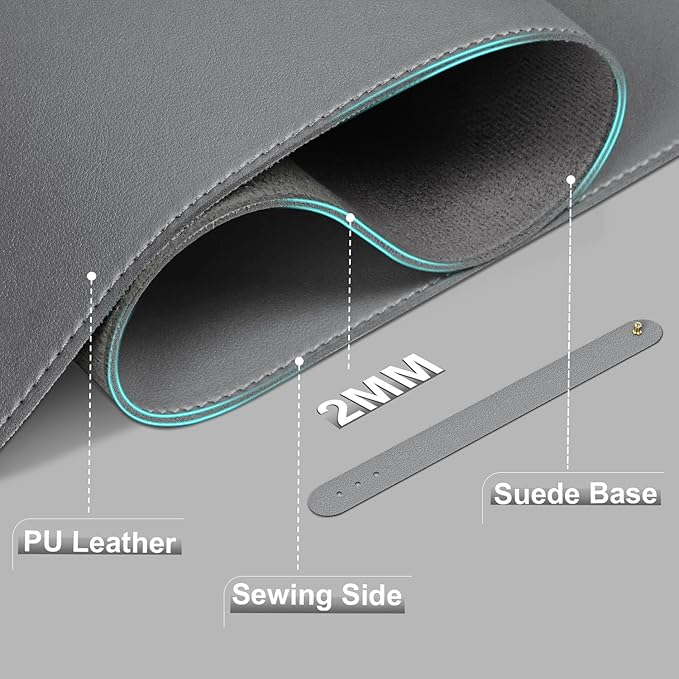 Desk Pad Protector, Leather & Suede Desk Mat, Non-Slip Desk Pad Mat, Large - Image 2
