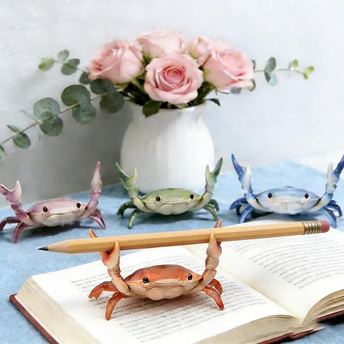 Desk Crab Pen Holder, Cute Weightlifting Crab Pencil Holder - Image 9