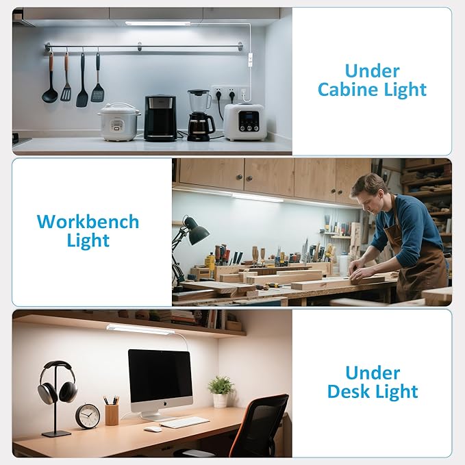 maylit Under Cabinet Lighting Plug in, 14 Inch Linkable Ultra Bright LED Light - Image 4