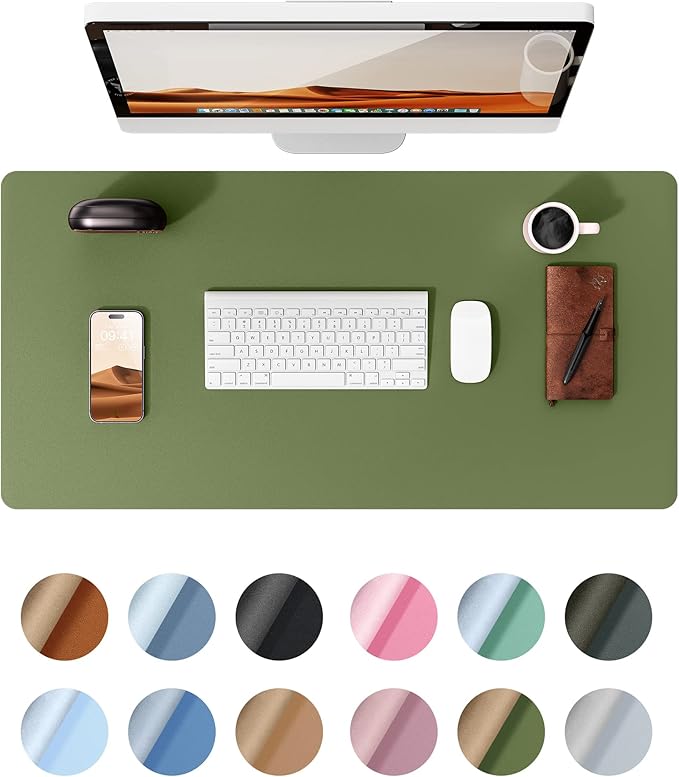 YSAGi Leather Desk Protector, Office Mat, Large Mouse Pad, Non-Slip PU Leather by YSAGi