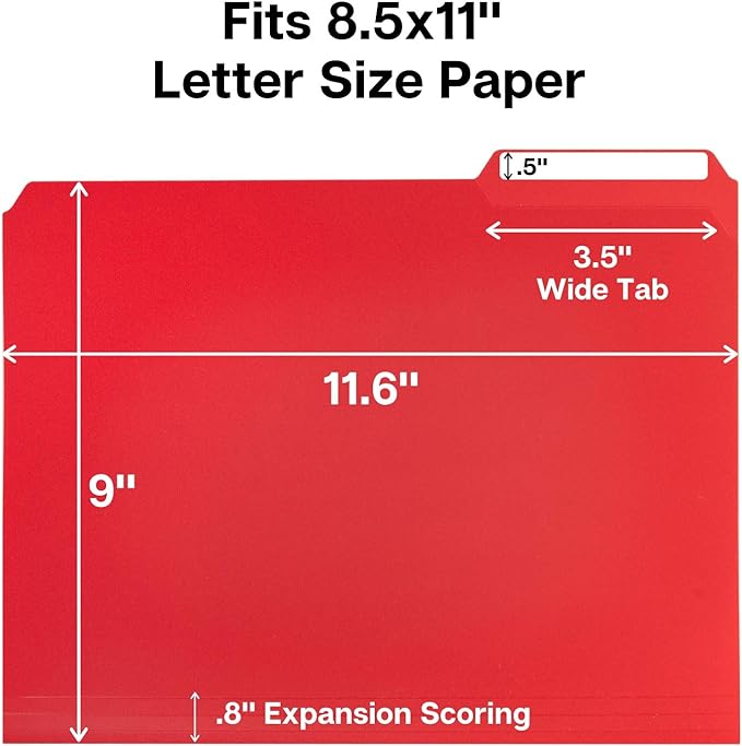 Dunwell Plastic Colored File Folders, Colorful 1/3 Tab Filing Folders - Image 5