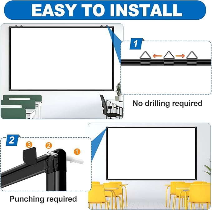 H-Qprobd 6'x4' Large Magnetic White Board Dry Erase Whiteboard - Image 4