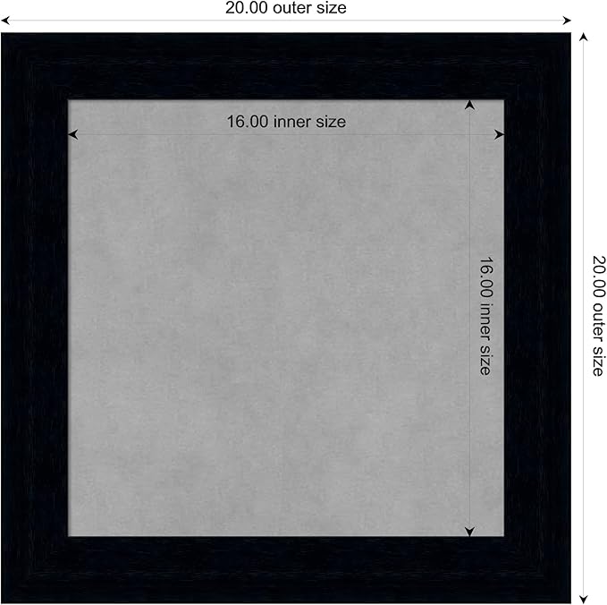 Amanti Art Black Framed Magnetic Board 20x20 Small Vision Board - Image 3