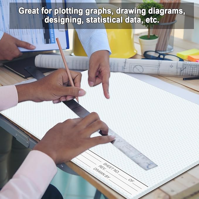 1 Pack 50 Sheets 11" x 17" Isometric Graph Paper Pad Landscape - Image 6
