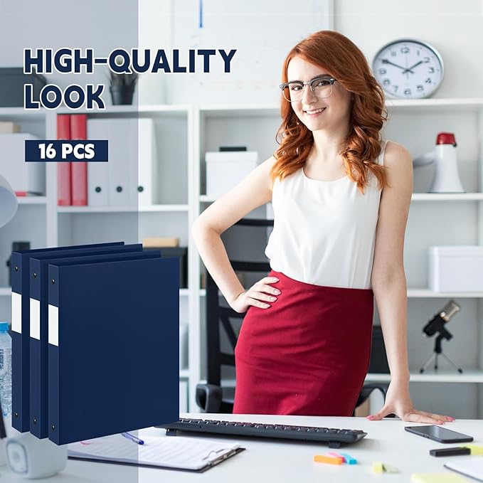 Henoyso 16 Pcs 3 Ring Binder 0.5 Inch Round Fits Letter Size 8.5'' x 11'' Paper - Image 4