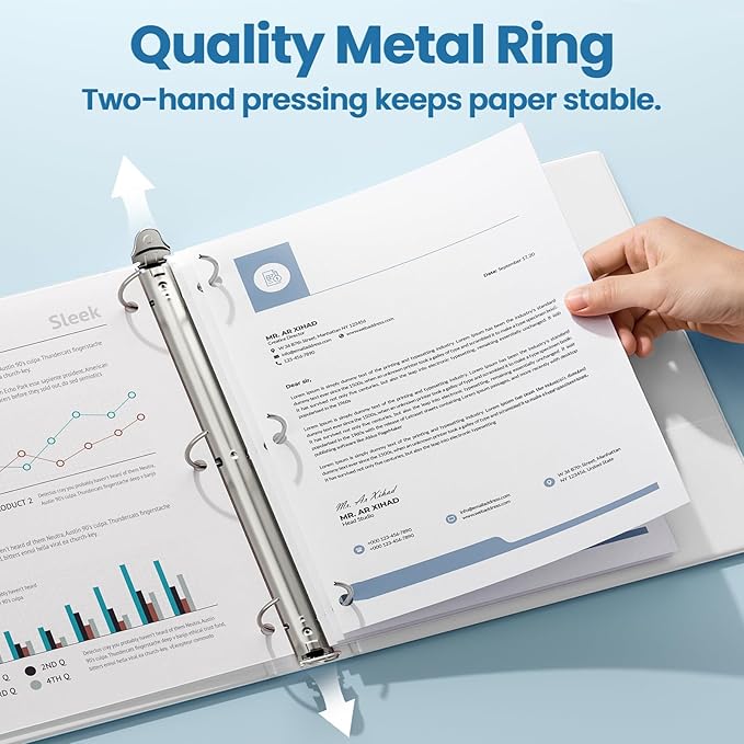 SUNEE 3 Ring Binders 2 Inch 8 Pack - Image 2