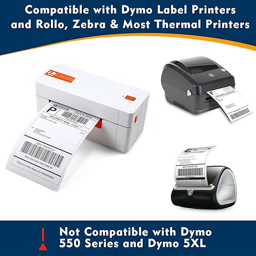 L LIKED 3300 PCS 4"x6" Direct Thermal Shipping Labels, Perforated White & - Image 8