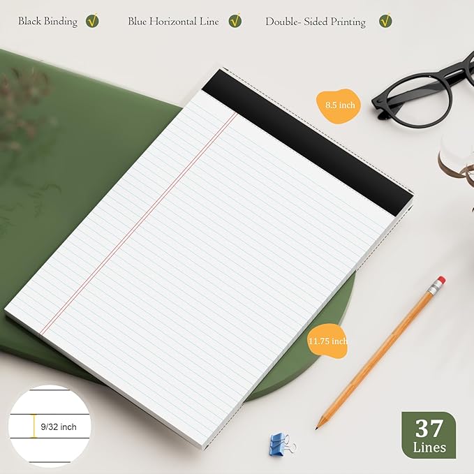 AILZFEI 720 Sheets Legal Pads 8.5 x 11 College Ruled White Paper Note Pads 24 - Image 2